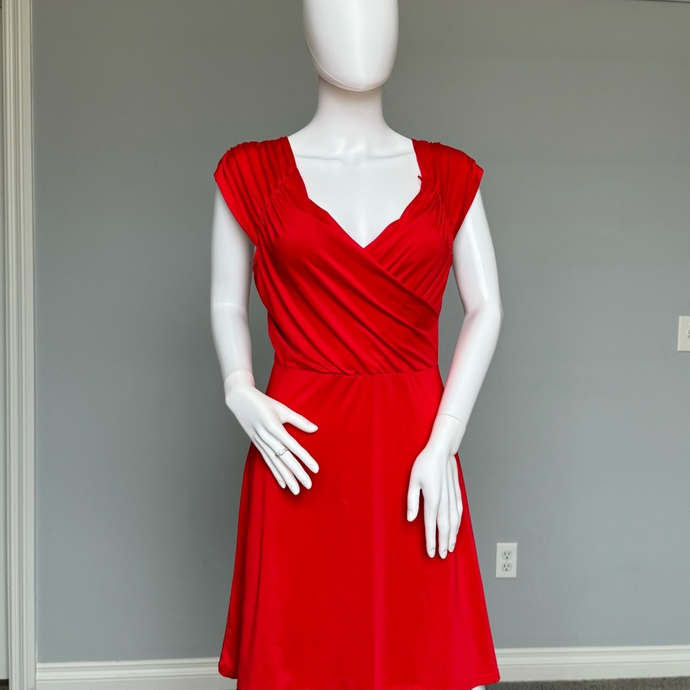 Elegant Red Off-Shoulder Dress